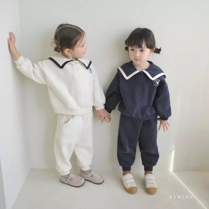 Neneru - Korean Baby Fashion - #babyoutfit - Bebe French Collar Top Bottom Set - 4