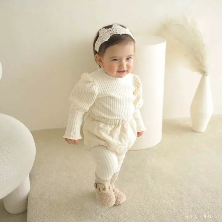 Neneru - Korean Baby Fashion - #babywear - Bebe Puff Rib Tee - 4