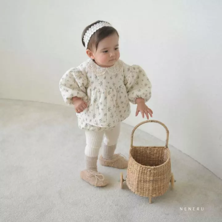 Neneru - Korean Baby Fashion - #onlinebabyshop - Only U Collar Bloomer Set - 7
