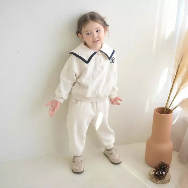 Neneru - Korean Baby Fashion - #smilingbaby - Bebe French Collar Top Bottom Set - 7