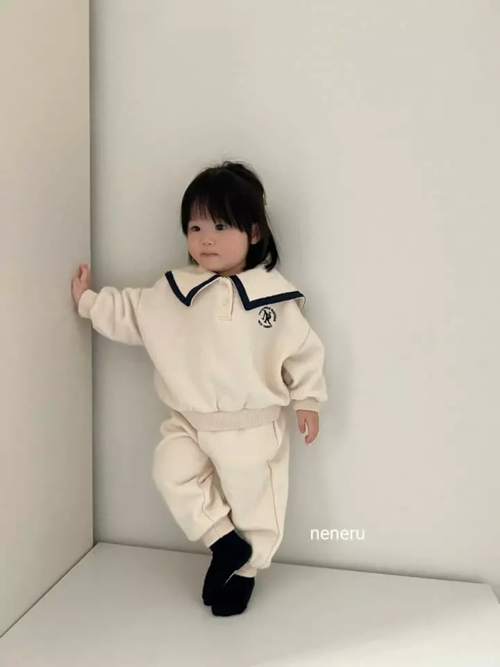 Neneru - Korean Children Fashion - #minifashionista - Kid French Collar Top Bottom Set - 4