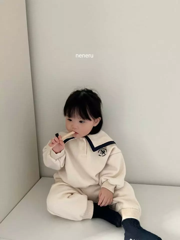 Neneru - Korean Children Fashion - #todddlerfashion - Kid French Collar Top Bottom Set - 5