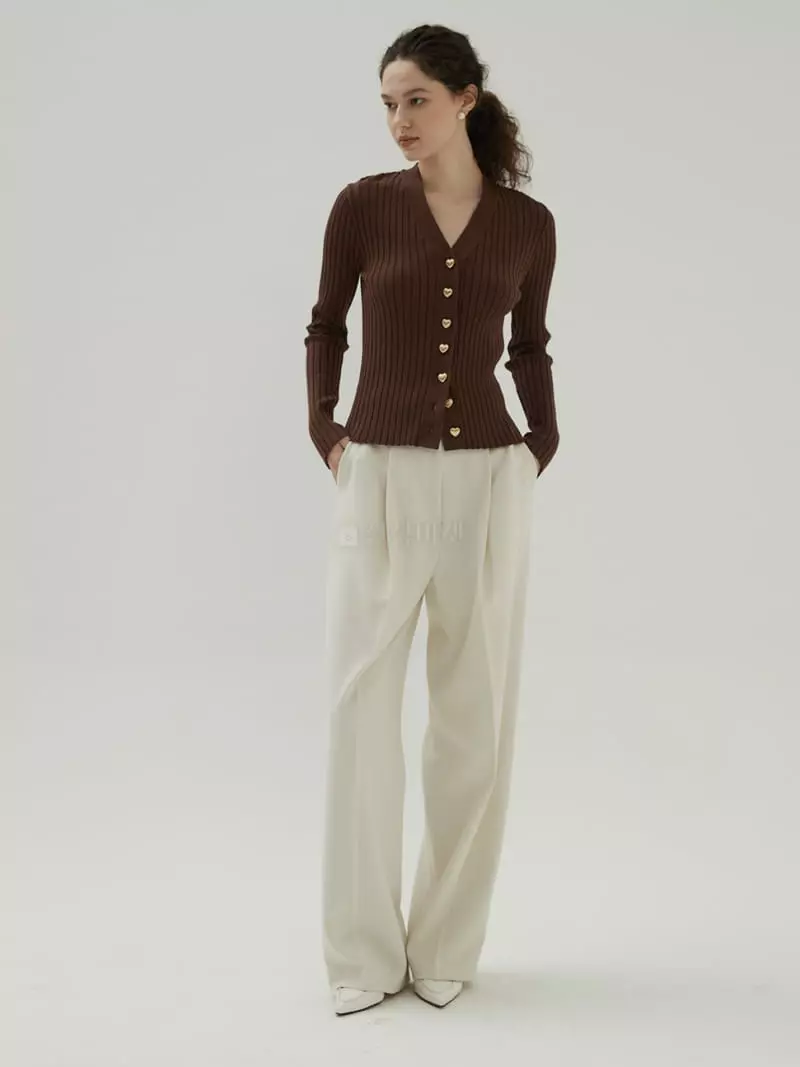 Neroli36 - Korean Women Fashion - #momslook - Heart Button Cardigan - 5