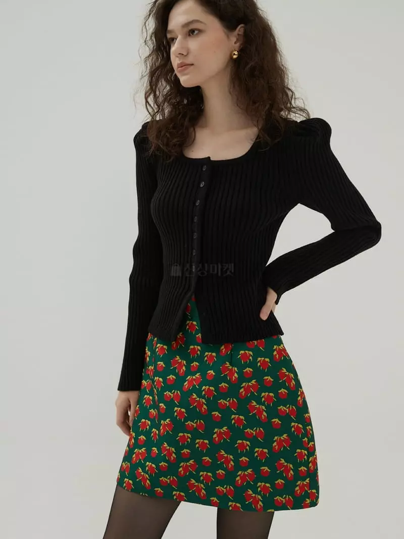 Neroli36 - Korean Women Fashion - #momslook - Square Puff Cardigan