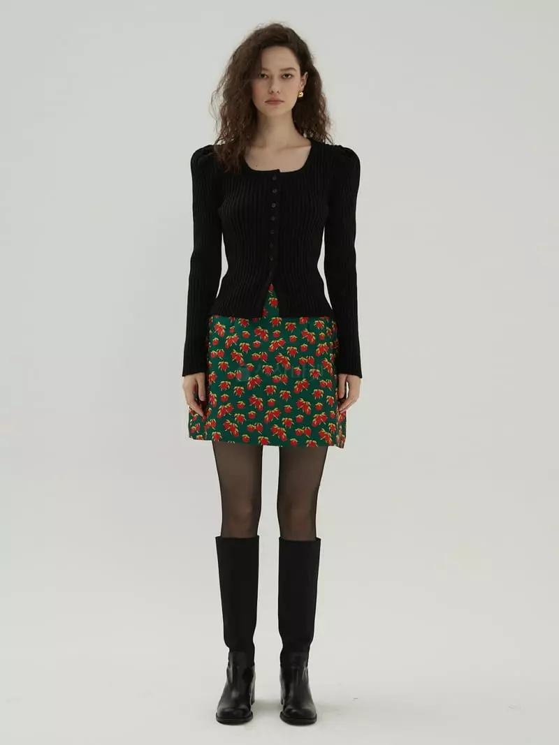Neroli36 - Korean Women Fashion - #momslook - Square Puff Cardigan - 4