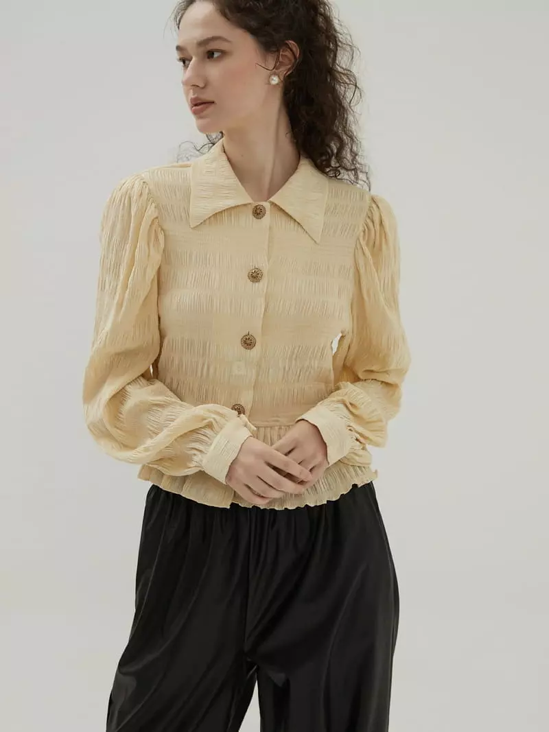 Neroli36 - Korean Women Fashion - #momslook - Legina Wrinkle Blouse - 3