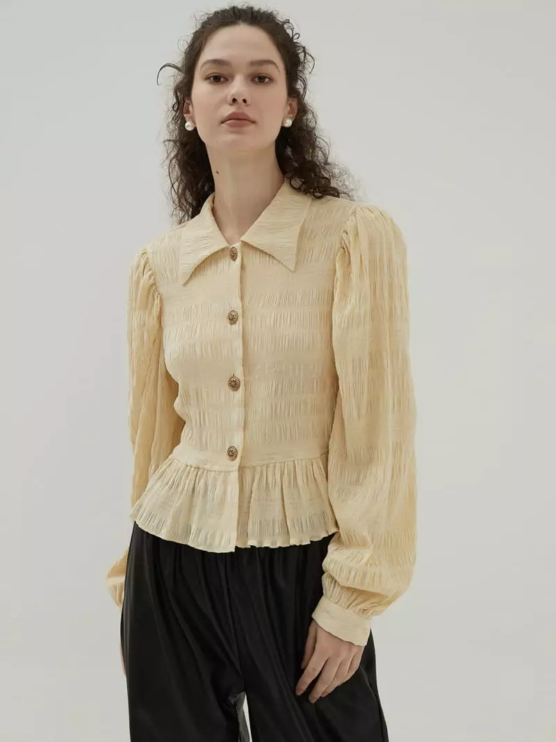 Neroli36 - Korean Women Fashion - #momslook - Legina Wrinkle Blouse - 5