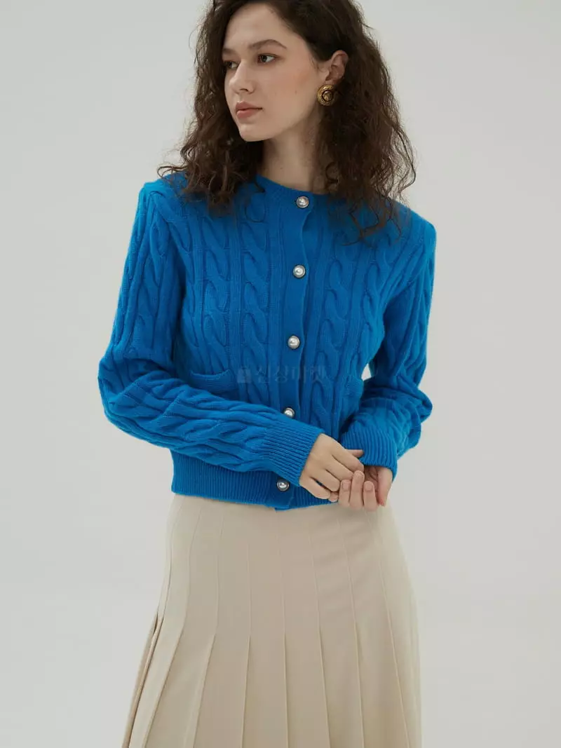 Neroli36 - Korean Women Fashion - #momslook - Twist Button Cardigan