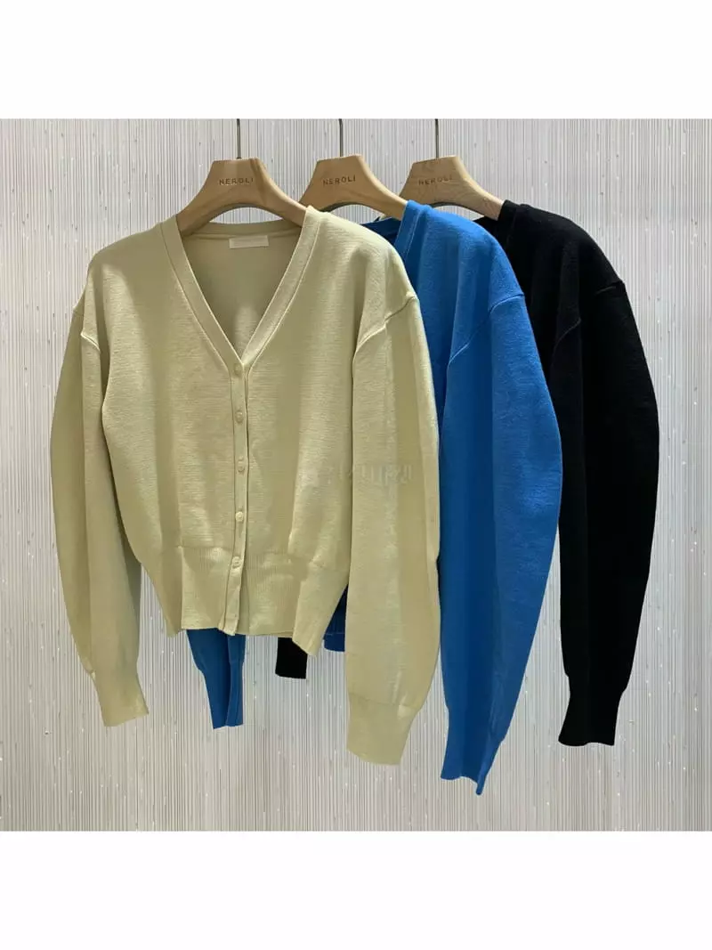 Neroli36 - Korean Women Fashion - #restrostyle - Volume Line Cardigan - 6