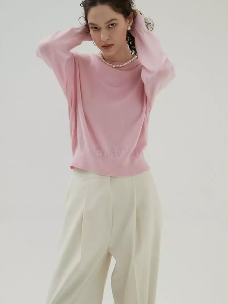 Neroli36 - Korean Women Fashion - #womensfashion - Cash Pad Round Knit Tee