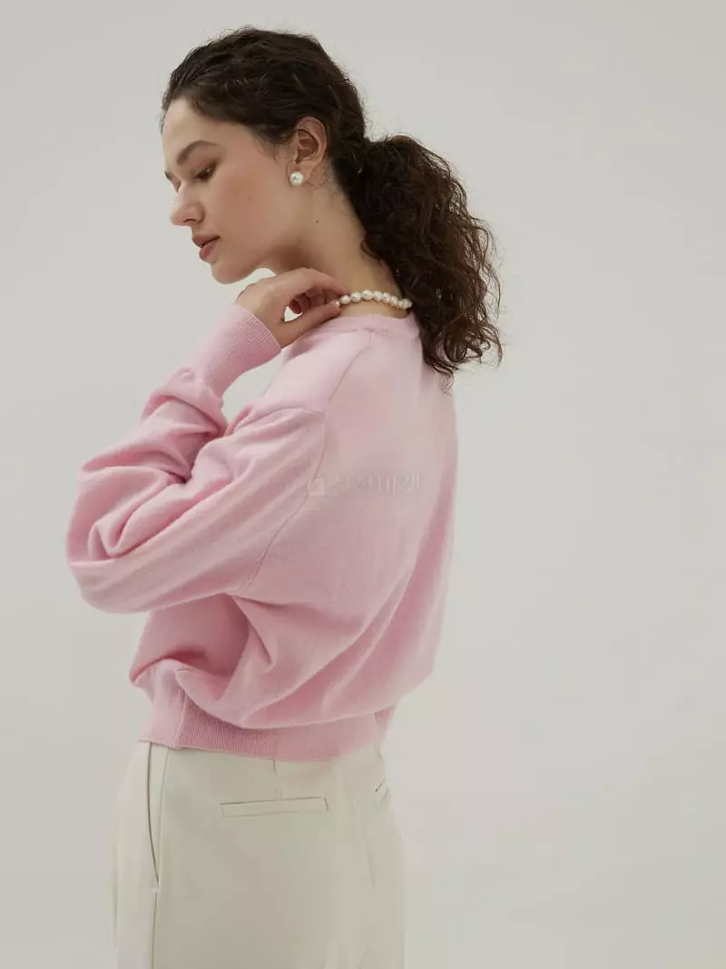Neroli36 - Korean Women Fashion - #womensfashion - Cash Pad Round Knit Tee - 3