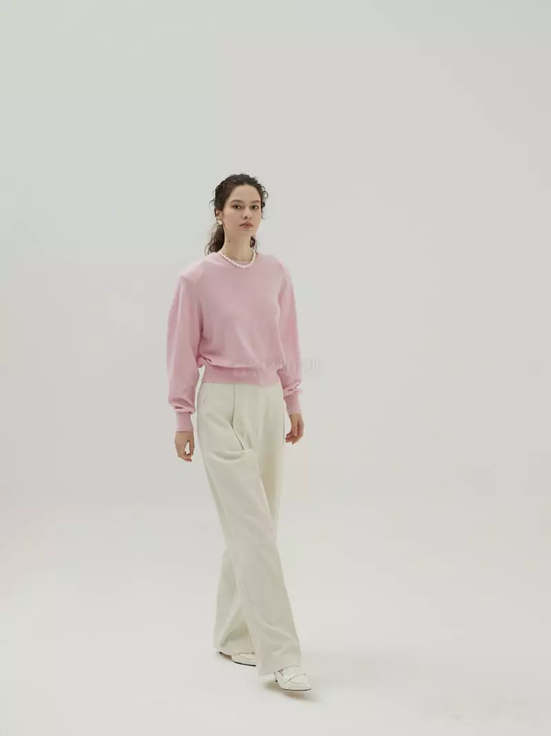 Neroli36 - Korean Women Fashion - #womensfashion - Cash Pad Round Knit Tee - 5