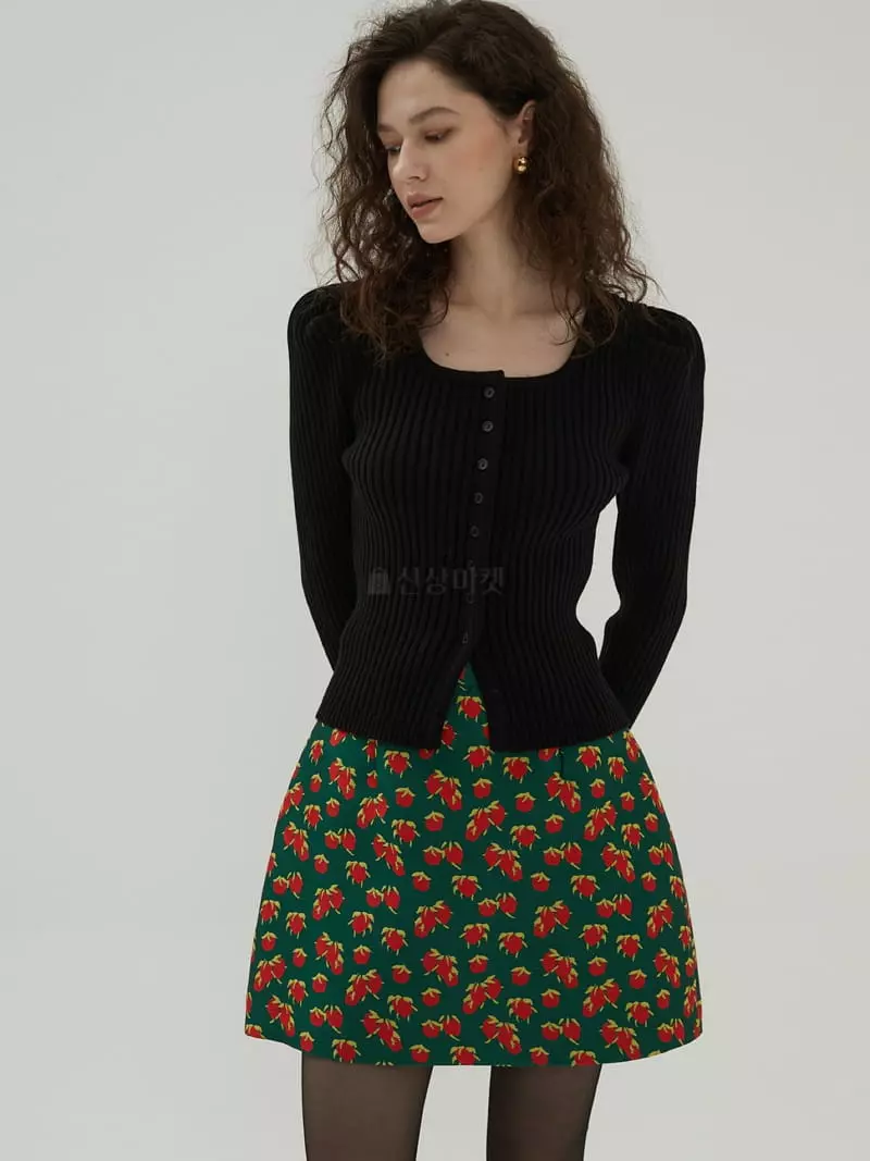 Neroli36 - Korean Women Fashion - #womensfashion - Square Puff Cardigan - 2