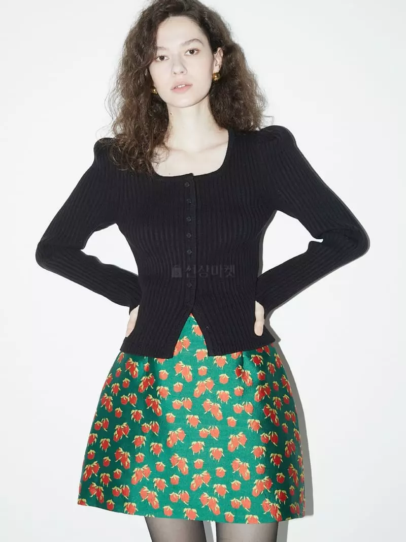 Neroli36 - Korean Women Fashion - #womensfashion - Square Puff Cardigan - 6