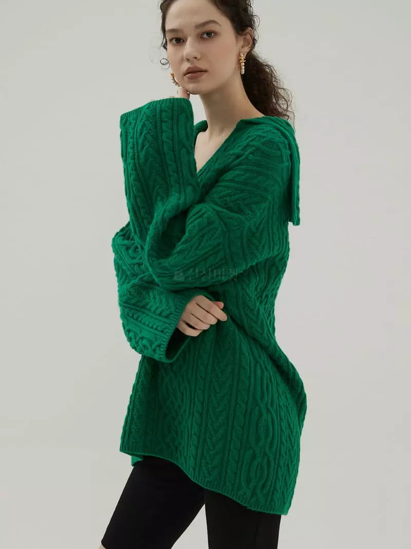 Neroli36 - Korean Women Fashion - #womensfashion - Sailor Knit One-piece - 5