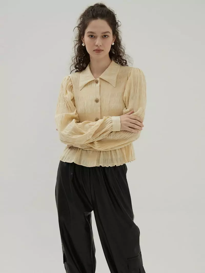 Neroli36 - Korean Women Fashion - #momslook - Legina Wrinkle Blouse - 4