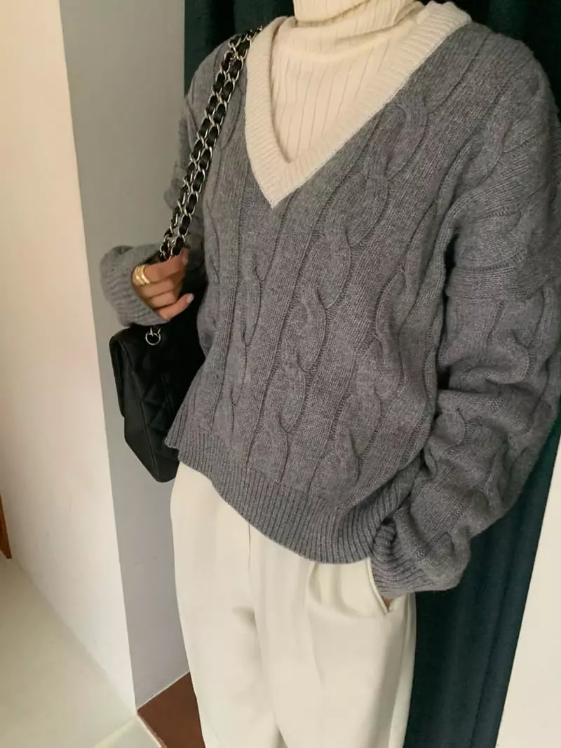 Neuf Nine - Korean Women Fashion - #womensfashion - Turtleneck Knit Tee