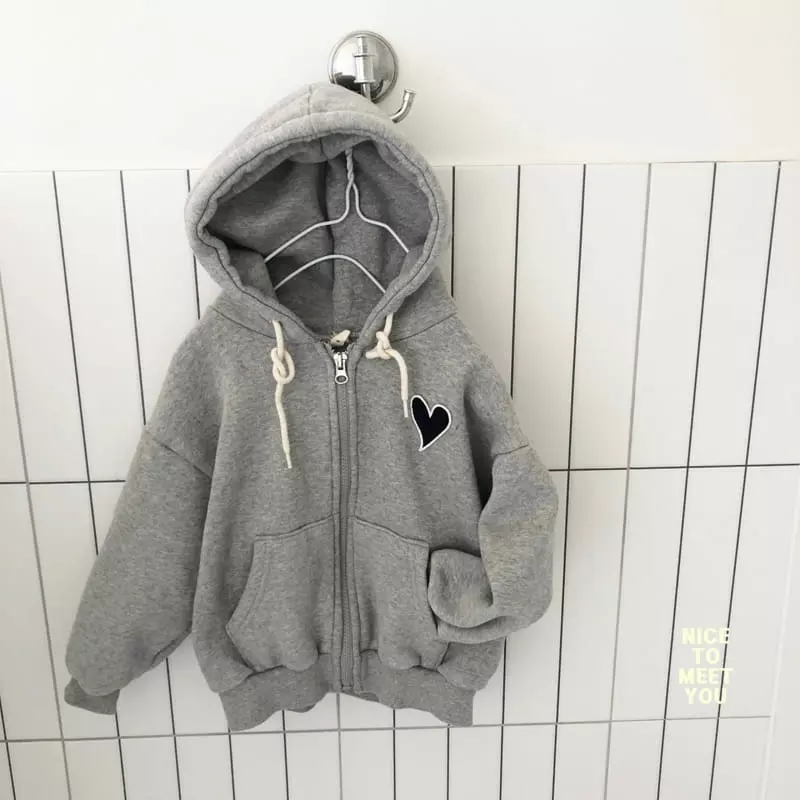 Nice To Meet You - Korean Children Fashion - #kidzfashiontrend - Heart Zip-up - 4