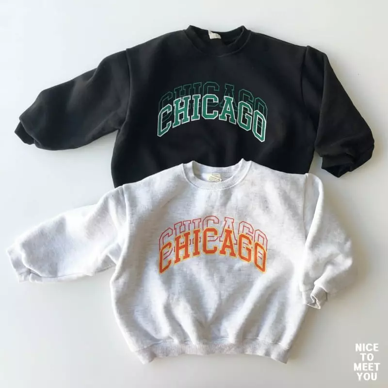 Nice To Meet You - Korean Children Fashion - #childrensboutique - Chicago Sweatshirt - 2