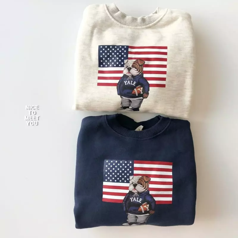 Nice To Meet You - Korean Children Fashion - #kidsshorts - Bull Dot Sweatshirt - 2