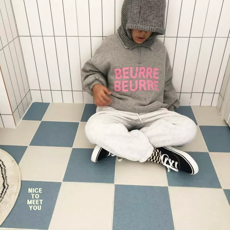 Nice To Meet You - Korean Children Fashion - #kidsshorts - Butter Collar Sweatshirt