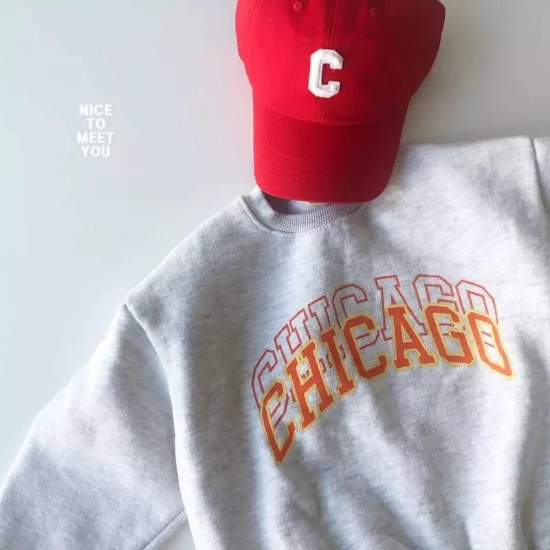 Nice To Meet You - Korean Children Fashion - #kidsshorts - Chicago Sweatshirt - 6
