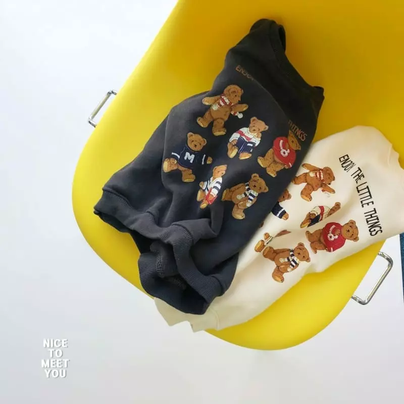 Nice To Meet You - Korean Children Fashion - #kidsstore - Joy Bear Sweatshirt - 8