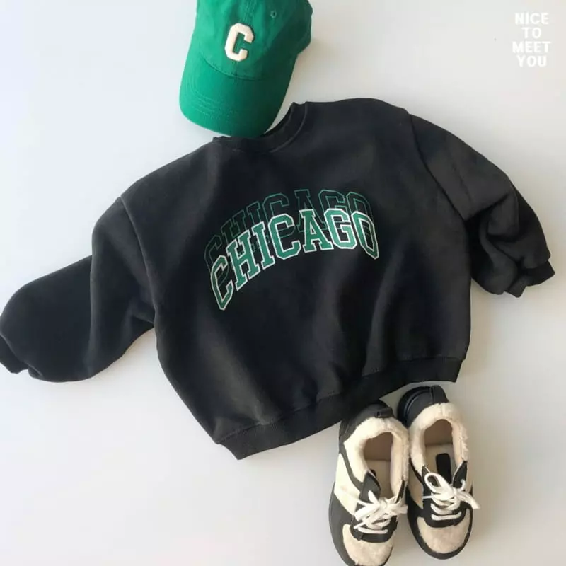 Nice To Meet You - Korean Children Fashion - #kidsstore - Chicago Sweatshirt - 7