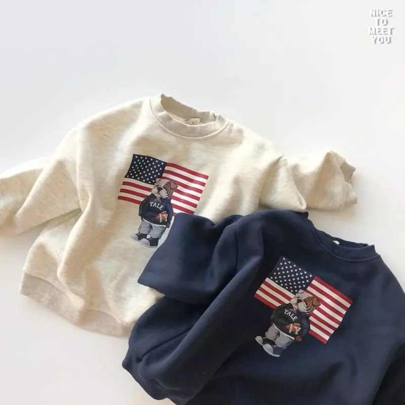 Nice To Meet You - Korean Children Fashion - #toddlerclothing - Bull Dot Sweatshirt - 11