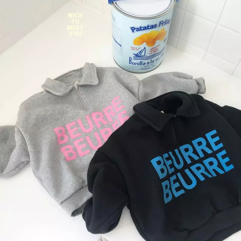 Nice To Meet You - Korean Children Fashion - #toddlerclothing - Butter Collar Sweatshirt - 10