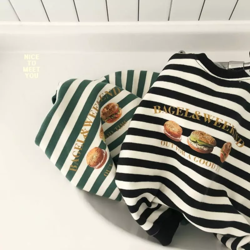 Nice To Meet You - Korean Children Fashion - #toddlerclothing - Bagle Sweatshirt - 2