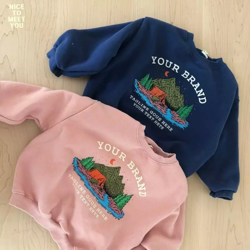 Nice To Meet You - Korean Children Fashion - #toddlerclothing - Camping Sweatshirt