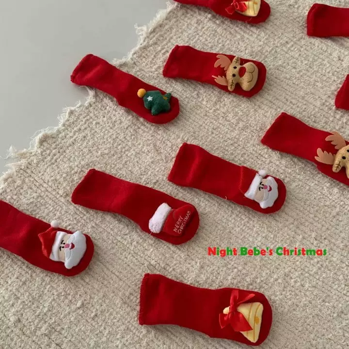 Night Bebe - Korean Baby Fashion - #babyboutique - Bebe Merry Christmas Socks