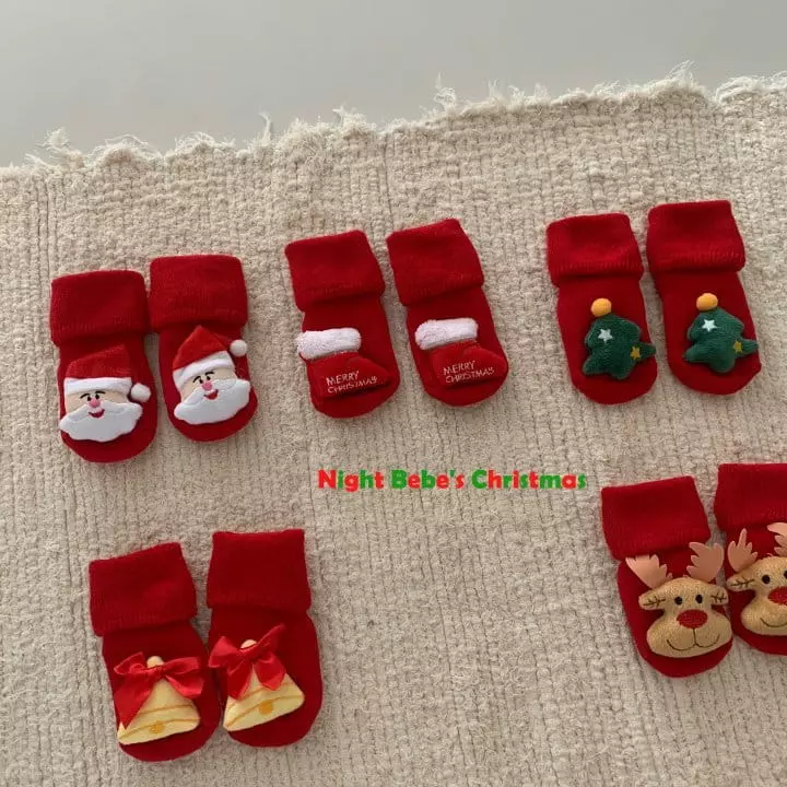 Night Bebe - Korean Baby Fashion - #babyboutique - Bebe Merry Christmas Socks - 2