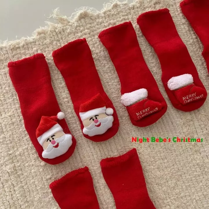 Night Bebe - Korean Baby Fashion - #babyoutfit - Bebe Merry Christmas Socks - 12