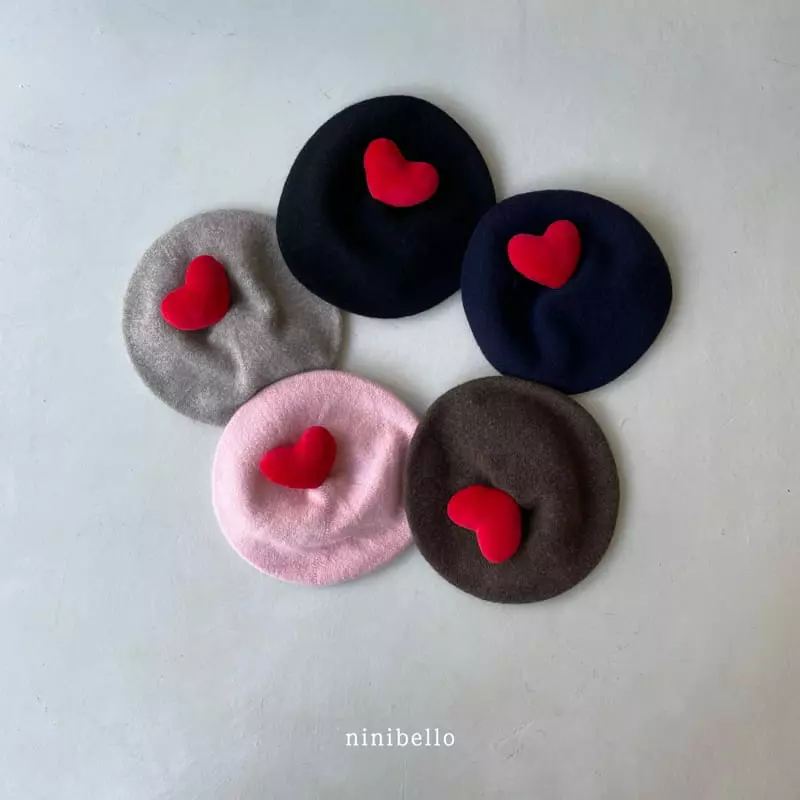 Ninibello - Korean Baby Fashion - #onlinebabyboutique - Wool Hear Beret Hat