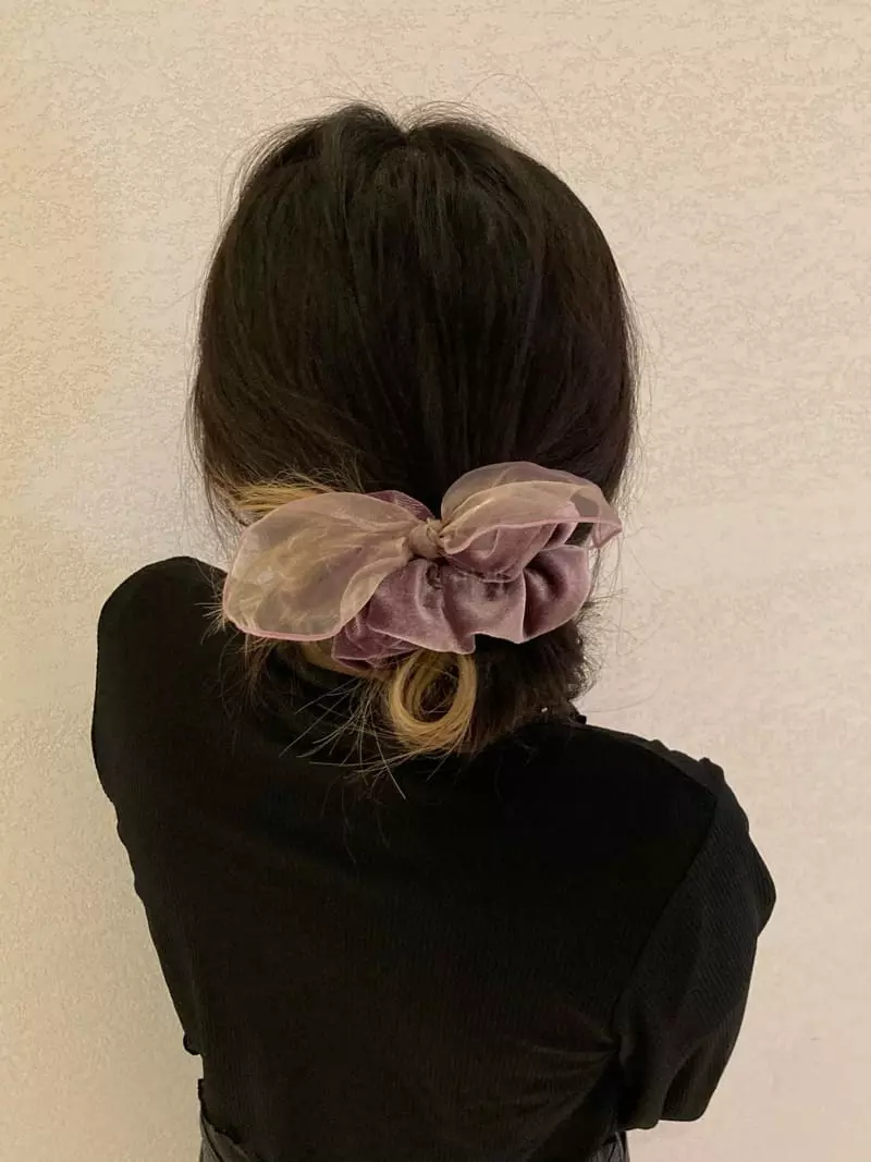 Nouveau - Korean Women Fashion - #restrostyle - Organdi Ribbon Velvet Hairband - 2