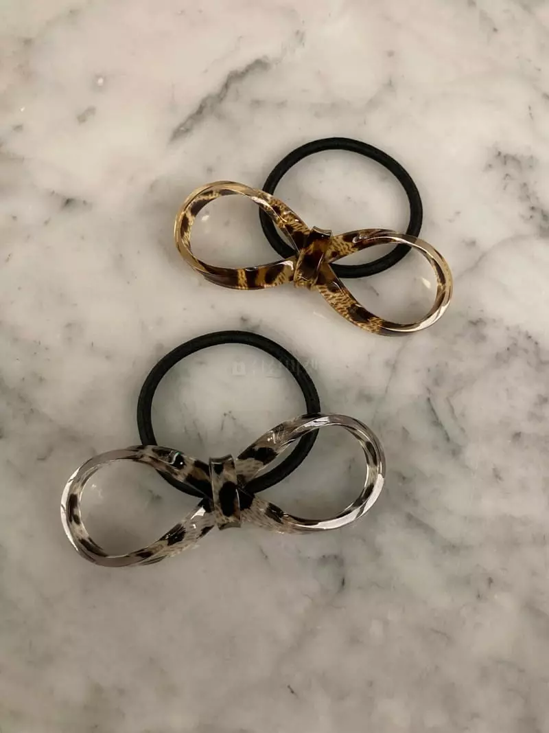 Nouveau - Korean Women Fashion - #womensfashion - Leopard Eight Ribbon Hairring - 5
