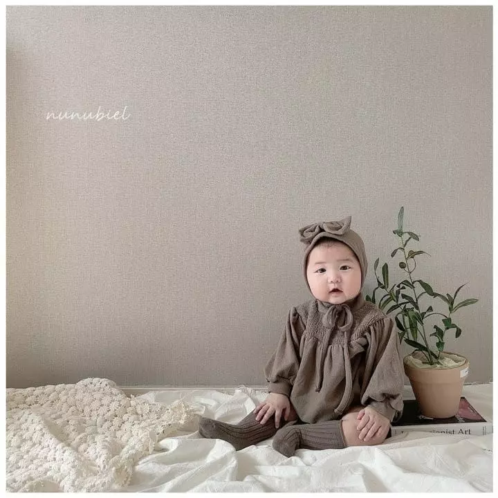 Nunubiel - Korean Baby Fashion - #babyboutique - Bebe Amy Romper Bonnet Set - 10