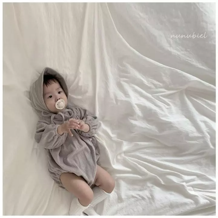 Nunubiel - Korean Baby Fashion - #babyfever - Bebe Gray Romper Bonnet Set - 10