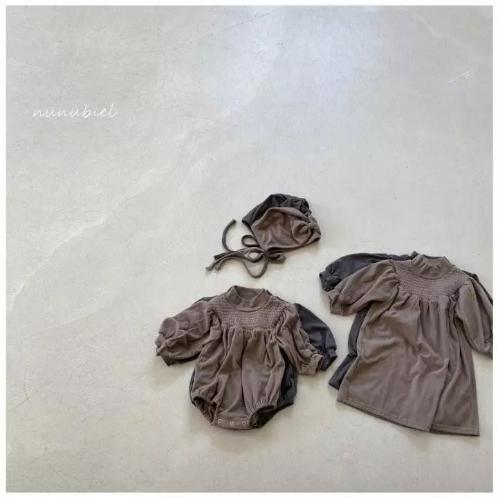 Nunubiel - Korean Baby Fashion - #babyootd - Bebe Amy Romper Bonnet Set - 3