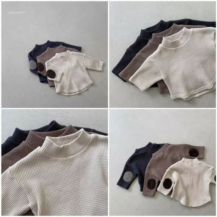 Nunubiel - Korean Baby Fashion - #babyootd - Bebe Waffle Turtleneck Tee - 2