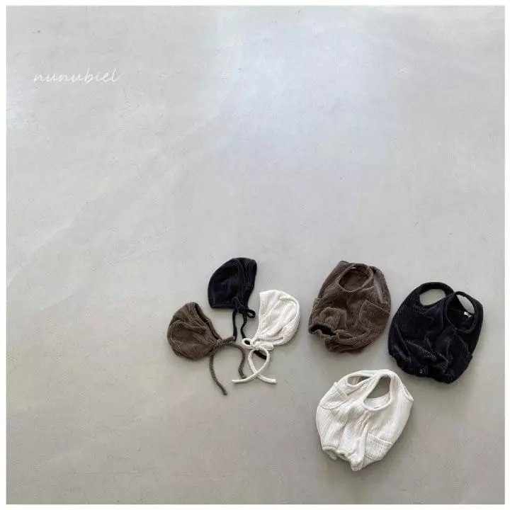 Nunubiel - Korean Baby Fashion - #babyoutfit - Bebe Cookie Romper Bonnet Set