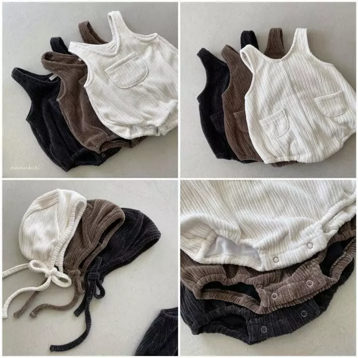 Nunubiel - Korean Baby Fashion - #babyoutfit - Bebe Cookie Romper Bonnet Set - 2