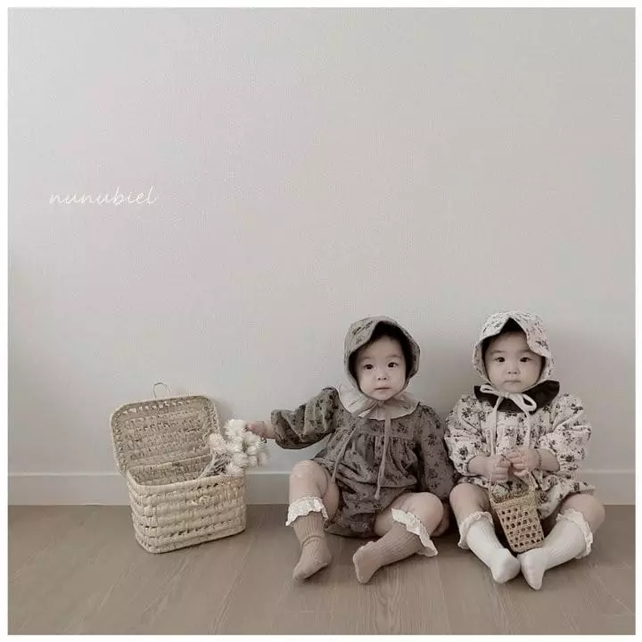 Nunubiel - Korean Baby Fashion - #babyoutfit - Bebe Risian Romper Bonnet Set - 10