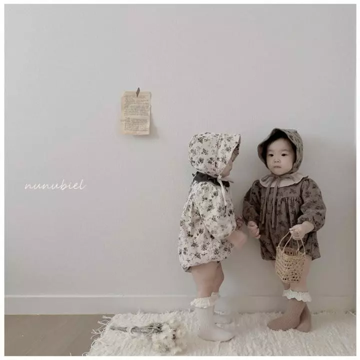 Nunubiel - Korean Baby Fashion - #babyoutfit - Bebe Risian Romper Bonnet Set - 9