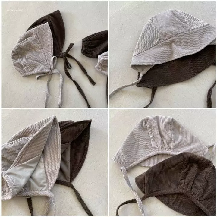 Nunubiel - Korean Baby Fashion - #babyoutfit - Bebe Gray Romper Bonnet Set