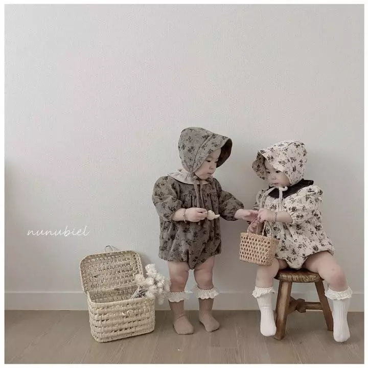 Nunubiel - Korean Baby Fashion - #babywear - Bebe Risian Romper Bonnet Set - 11