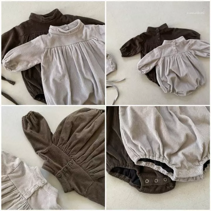 Nunubiel - Korean Baby Fashion - #babywear - Bebe Gray Romper Bonnet Set - 2