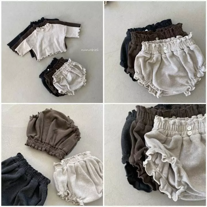 Nunubiel - Korean Baby Fashion - #onlinebabyboutique - Bebe Shirring Bloomer Set - 3